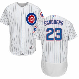 Men\'s Majestic Chicago Cubs #23 Ryne Sandberg White Flexbase Authentic Collection MLB Jersey