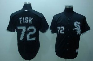 mlb chicago white sox #72 fisk black