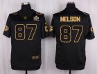 Nike Green Bay Packers #87 Jordy Nelson Black Pro Line Gold Collection Jersey(Elite)