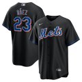 Mets #23 Javier Baez Black Nike 2022 Alternate Cool Base Jersey
