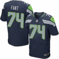 Men's Nike Seattle Seahawks #74 George Fant Elite Steel Blue Team Color NFL Jersey