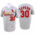 Mens Mitchell and Ness 1967 St. Louis Cardinals #30 Orlando Cepeda Replica Grey Throwback MLB Jersey