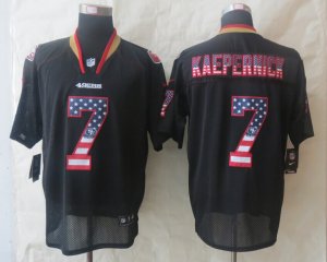 Nike San Francisco 49ers #7 Kaepernick Black Jerseys(USA Flag Fashion Elite)