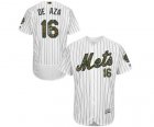 Men's Majestic New York Mets #16 Alejandro De Aza Authentic White 2016 Memorial Day Fashion Flex Base MLB Jersey