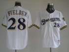 youth mlb milwaukee brewers #28 fielder white