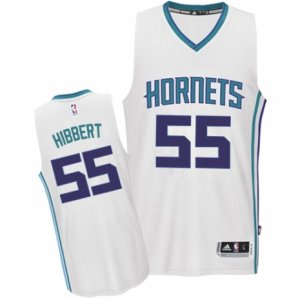 Mens Adidas Charlotte Hornets #55 Roy Hibbert Swingman White Home NBA Jersey