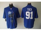 Nike nfl new york giants #91 tuck blue jerseys[helmet tri-blend limited]