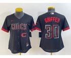 Women's Cincinnati Reds #30 Ken Griffey Jr Black 2023 City Connect Cool Base Stitched Jersey