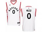Men Adidas Toronto Raptors #0 C.J. Miles Authentic White Home NBA Jersey