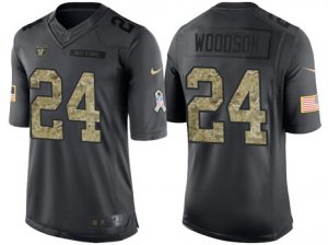 Nike Oakland Raiders #24 Charles Woodson Mens Stitched Black NFL Salute to Service Limited Jerseys