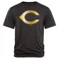 Cincinnati Reds Fanatics Apparel Gold Collection Tri-Blend T-Shirt Black