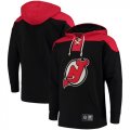 Mens New Jersey Devils Fanatics Branded Black Red Breakaway Lace Up Hoodie