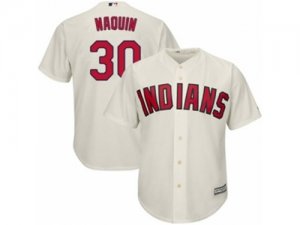 Youth Majestic Cleveland Indians #30 Tyler Naquin Authentic Cream Alternate 2 Cool Base MLB Jersey