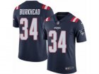 Mens Nike New England Patriots #34 Rex Burkhead Limited Navy Blue Rush NFL Jersey