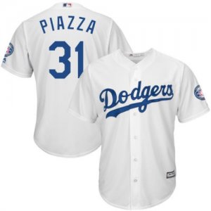 Los Angeles Dodgers #31 Mike Piazza White 2016 Hall Of Fame Induction Cool Base Player Jersey