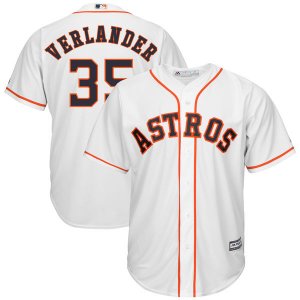 Mens Houston Astros #35 Justin Verlander White Cool Base Jersey