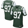 Mens Nike New York Jets #97 Lawrence Thomas Elite Green Team Color NFL Jersey