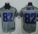 Nike Ravens #82 Torrey Smith Grey Shadow With Hall of Fame 50th Patch NFL Elite Jersey