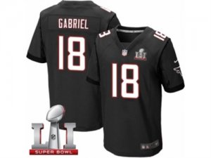 Mens Nike Atlanta Falcons #18 Taylor Gabriel Elite Black Alternate Super Bowl LI 51 NFL Jersey