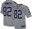 Nike Ravens #82 Torrey Smith Lights Out Grey With Hall of Fame 50th Patch NFL Elite Jersey