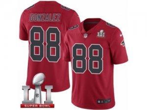 Mens Nike Atlanta Falcons #88 Tony Gonzalez Limited Red Rush Super Bowl LI 51 NFL Jersey