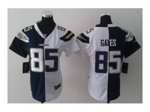 Nike Women San Diego Chargers #85 Antonio Gates white-blue[Elite split]