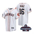 Astros #16 Aledmys Diaz White 2022 World Series Champions Cool Base Jersey