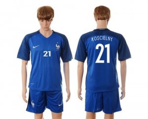 France #21 Koscielny Blue Soccer Country Jersey