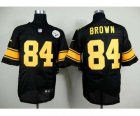 Nike pittsburgh steelers #84 brown black jerseys[Elite][number yellow]