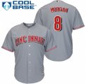 Mens Majestic Cincinnati Reds #8 Joe Morgan Replica Grey Road Cool Base MLB Jersey