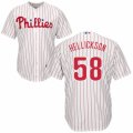 Men's Majestic Philadelphia Phillies #58 Jeremy Hellickson Replica White Red Strip Home Cool Base MLB Jersey