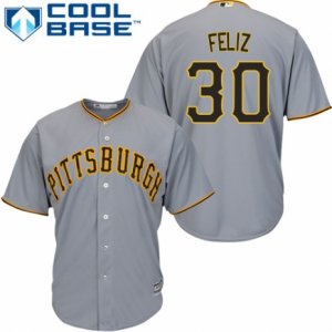 Men\'s Majestic Pittsburgh Pirates #30 Neftali Feliz Authentic Grey Road Cool Base MLB Jersey