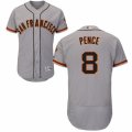 Mens Majestic San Francisco Giants #8 Hunter Pence Grey Flexbase Authentic Collection MLB Jersey