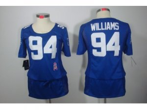 Nike Womens Buffalo Bills #94 Williams Blue Jerseys(Elite breast Cancer Awareness)