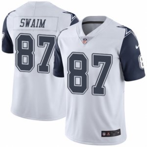 Youth Nike Dallas Cowboys #87 Geoff Swaim Limited White Rush NFL Jersey