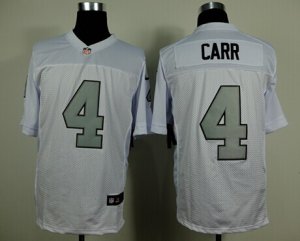 Nike Oakland Raiders #4 CARR white Jerseys[Elite][number silver]