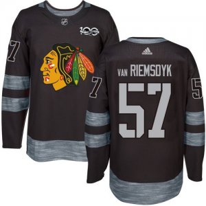 Mens Chicago Blackhawks #57 Trevor Van Riemsdyk Black 1917-2017 100th Anniversary Stitched NHL Jersey