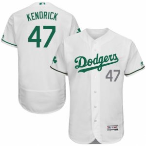 Men\'s Majestic Los Angeles Dodgers #47 Howie Kendrick White Celtic Flexbase Authentic Collection MLB Jersey