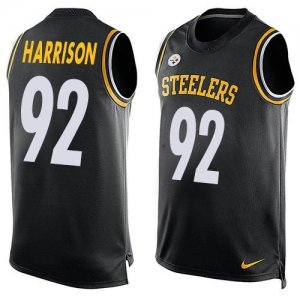 Nike Pittsburgh Steelers #92 James Harrison Black Team Color Men Stitched NFL Limited Tank Top Jersey