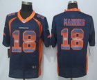 2015 New Nike Denver Broncos #18 Manning Navy Blue Strobe Jerseys(Limited)