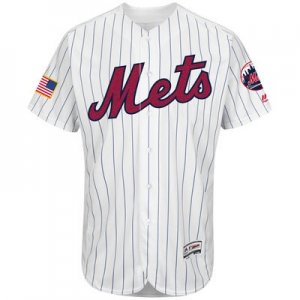 Mens New York Mets Blank White Stitched 2016 Fashion Stars & Stripes Flex Base Baseball Jersey