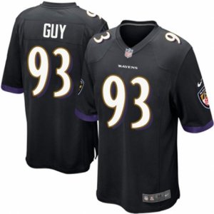 Mens Nike Baltimore Ravens #93 Lawrence Guy Game Black Alternate NFL Jersey