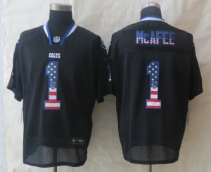 Nike Miami Indianapolis Colts #1 McAfee Black Jerseys(USA Flag Fashion Elite)