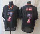 Nike Denver Broncos #7 Elway Black Jerseys(Elite USA Flag Fashion)