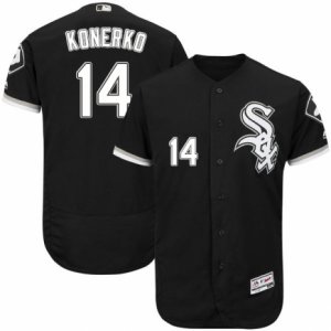 Men\'s Majestic Chicago White Sox #14 Paul Konerko Black Flexbase Authentic Collection MLB Jersey