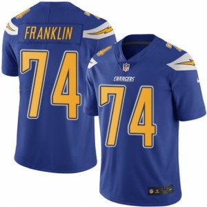 Youth Nike San Diego Chargers #74 Orlando Franklin Limited Electric Blue Rush NFL Jersey