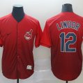 Indians #12 Francisco Lindor Red Drift Fashion Jersey
