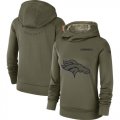 Denver Broncos Nike Womens Salute to Service Team Logo Performance Pullover Hoodie Olive