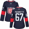 Women's Adidas Team USA #67 Max Pacioretty Authentic Navy Blue Away 2016 World Cup Hockey Jersey