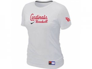 Women St. Louis Cardinals Nike White Short Sleeve Practice T-Shirt